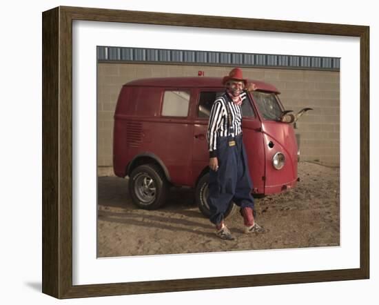 Grinning Rodeo Clown-null-Framed Photographic Print