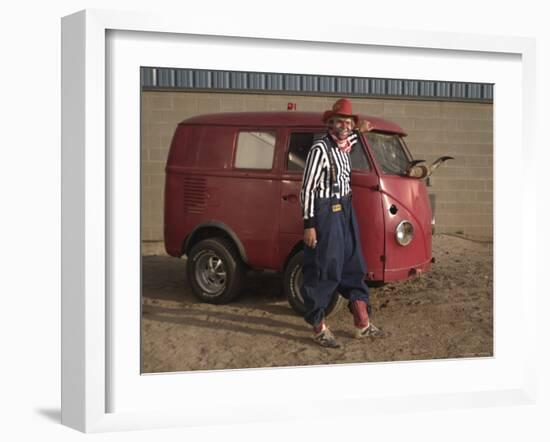 Grinning Rodeo Clown-null-Framed Photographic Print