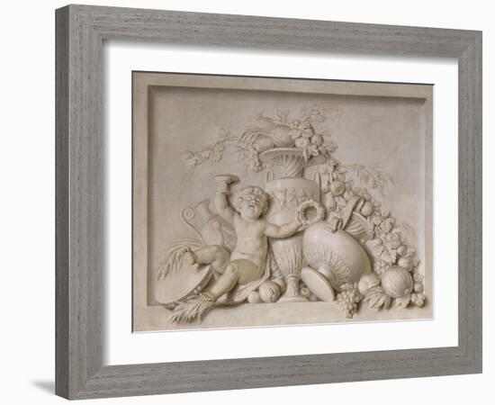 Grisaille en trompe-l'oeil imitant un bas-relief (d'une série de six), dessus de porte-Piat Joseph Sauvage-Framed Giclee Print