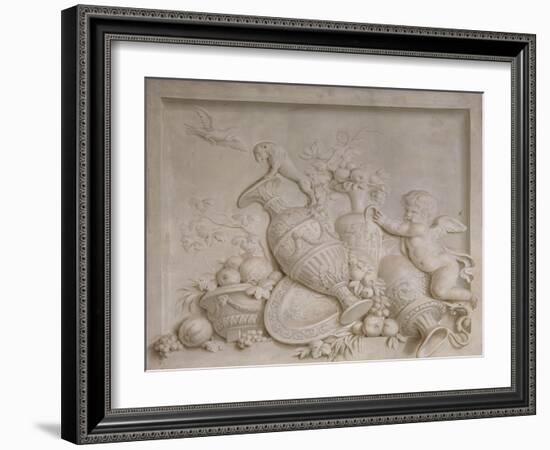 Grisaille en trompe-l'oeil imitant un bas-relief (d'une série de six), dessus de porte-Piat Joseph Sauvage-Framed Giclee Print