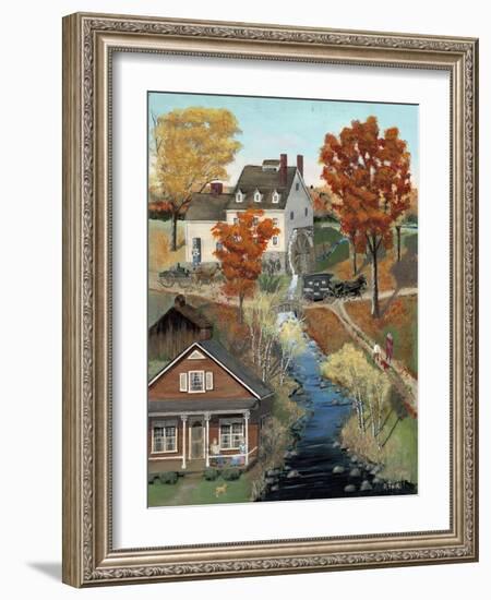 Grist Mill in Fall-Bob Fair-Framed Giclee Print