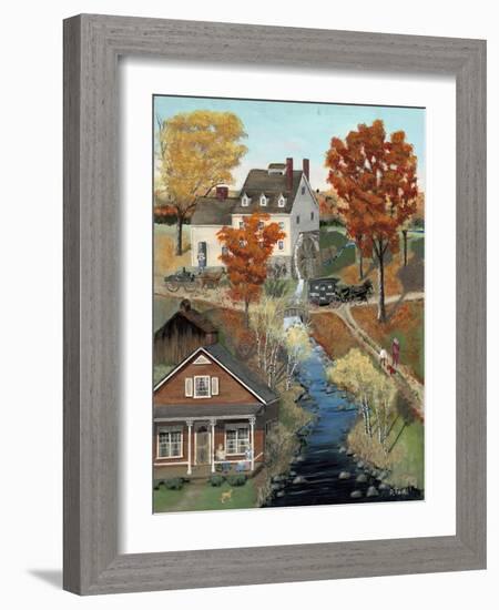 Grist Mill in Fall-Bob Fair-Framed Giclee Print