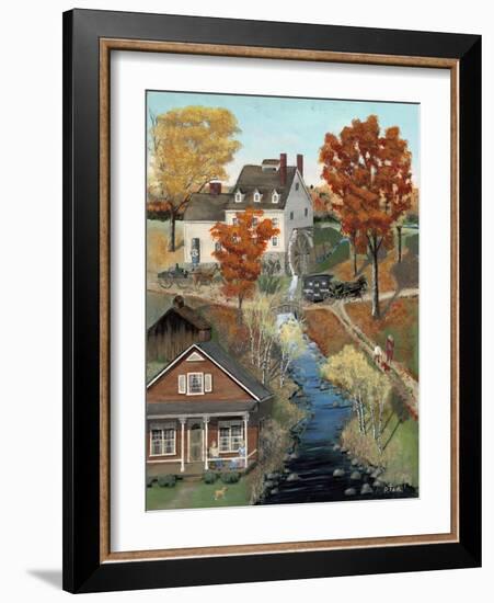 Grist Mill in Fall-Bob Fair-Framed Giclee Print