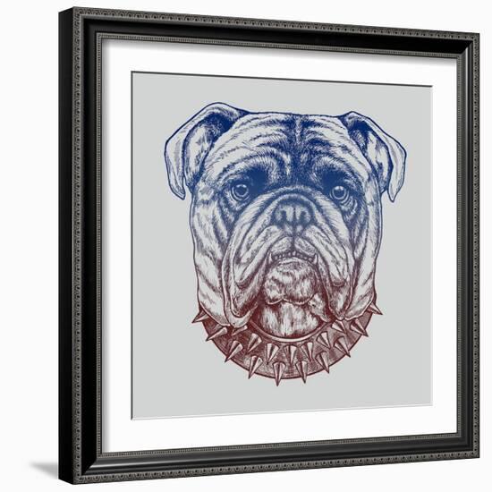 Gritty Bulldog-Rachel Caldwell-Framed Art Print