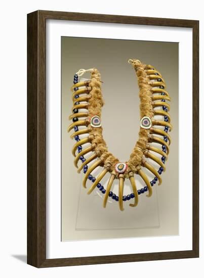 Grizzly Bear Claw Necklace, Iowa, Native American, C.1830-American-Framed Giclee Print