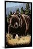 Grizzly Bear - Scratchboard-Lantern Press-Mounted Art Print