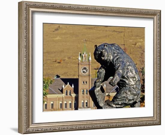 Grizzly Bear Statue at University of Montana, Missoula, Montana-Chuck Haney-Framed Photographic Print