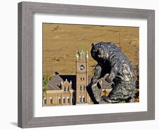 Grizzly Bear Statue at University of Montana, Missoula, Montana-Chuck Haney-Framed Photographic Print