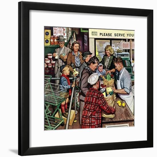 "Grocery LIne," November 13, 1948-Stevan Dohanos-Framed Giclee Print