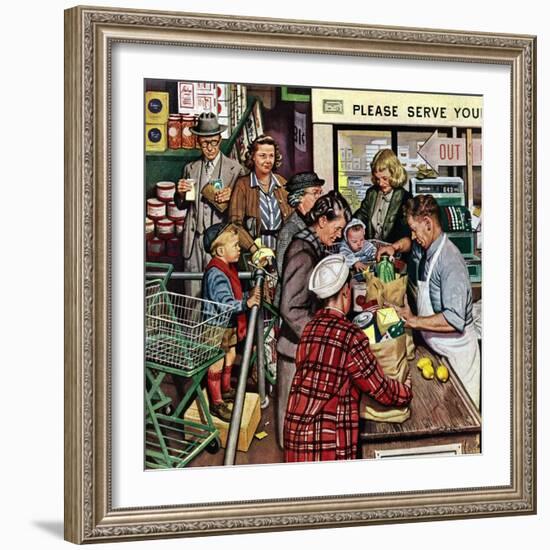 "Grocery LIne," November 13, 1948-Stevan Dohanos-Framed Giclee Print