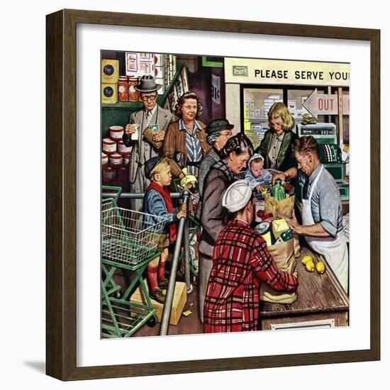 "Grocery LIne," November 13, 1948-Stevan Dohanos-Framed Giclee Print