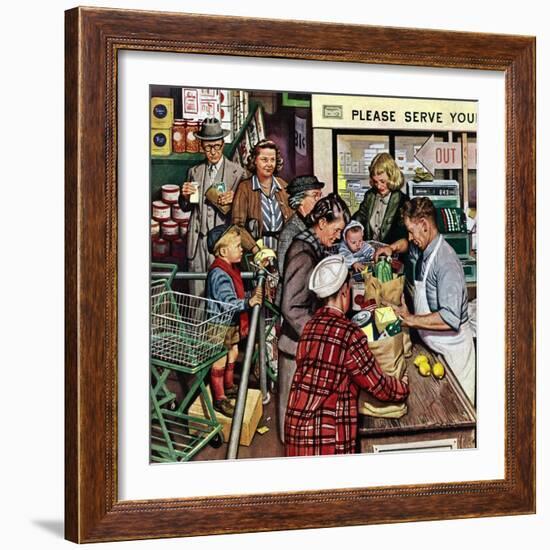 "Grocery LIne," November 13, 1948-Stevan Dohanos-Framed Giclee Print