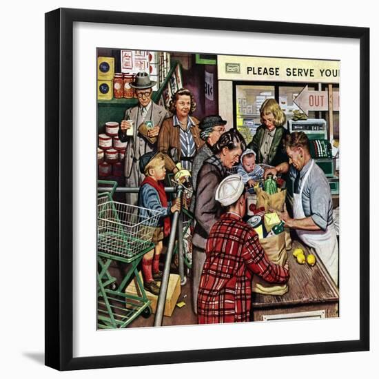 "Grocery LIne," November 13, 1948-Stevan Dohanos-Framed Giclee Print
