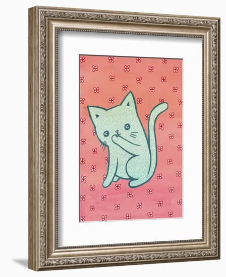 Grooming Cat-My Zoetrope-Framed Art Print