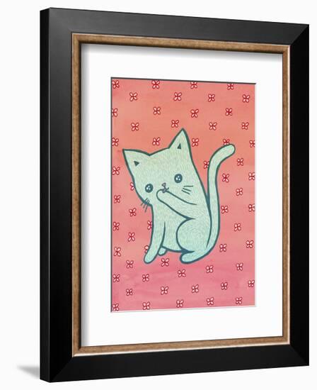 Grooming Cat-My Zoetrope-Framed Art Print