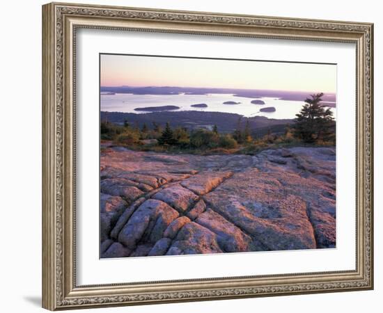 Grooves in the Granite on Summit of Cadillac Mountain, Acadia National Park, Maine, USA-Jerry & Marcy Monkman-Framed Photographic Print