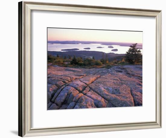Grooves in the Granite on Summit of Cadillac Mountain, Acadia National Park, Maine, USA-Jerry & Marcy Monkman-Framed Photographic Print