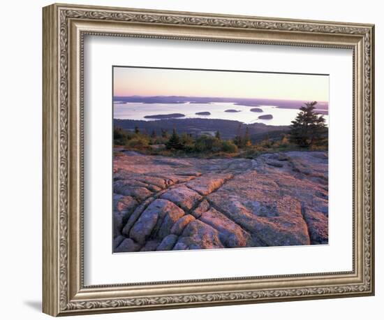 Grooves in the Granite on Summit of Cadillac Mountain, Acadia National Park, Maine, USA-Jerry & Marcy Monkman-Framed Photographic Print