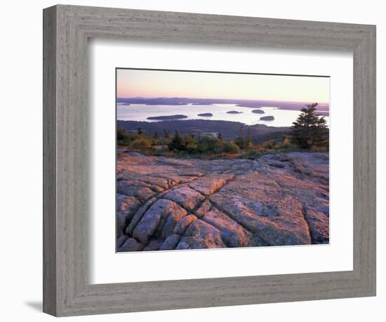 Grooves in the Granite on Summit of Cadillac Mountain, Acadia National Park, Maine, USA-Jerry & Marcy Monkman-Framed Photographic Print