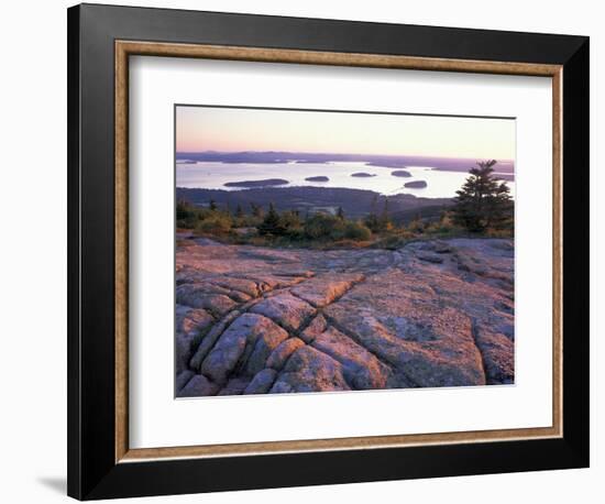 Grooves in the Granite on Summit of Cadillac Mountain, Acadia National Park, Maine, USA-Jerry & Marcy Monkman-Framed Photographic Print