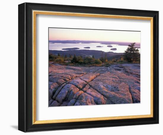 Grooves in the Granite on Summit of Cadillac Mountain, Acadia National Park, Maine, USA-Jerry & Marcy Monkman-Framed Photographic Print