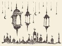 Ramadan Celebration Vintage Engraved Illustration, Hand Drawn-grop-Art Print