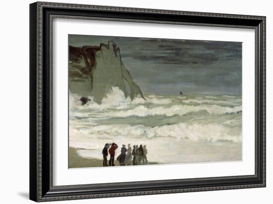 Grosse Mer À Etretat, Heavy Seas at Etretat, France, 1872-Claude Monet-Framed Giclee Print