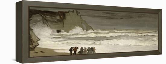 Grosse mer ?tretat-Claude Monet-Framed Premier Image Canvas