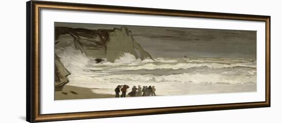 Grosse mer ?tretat-Claude Monet-Framed Giclee Print