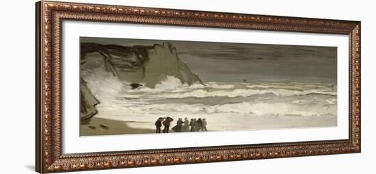 Grosse mer ?tretat-Claude Monet-Framed Giclee Print