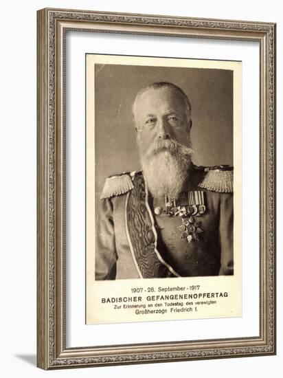 Großherzog Friedrich I Von Baden, 28 September 1917-null-Framed Giclee Print