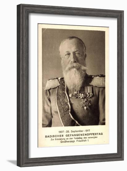 Großherzog Friedrich I Von Baden, 28 September 1917-null-Framed Giclee Print