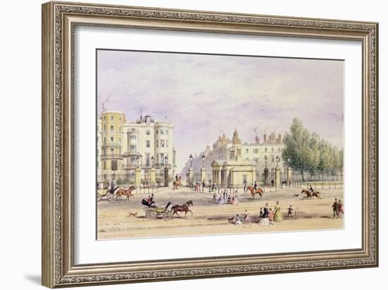 Grosvenor Gate and the New Lodge, 1851-Thomas Hosmer Shepherd-Framed Giclee Print