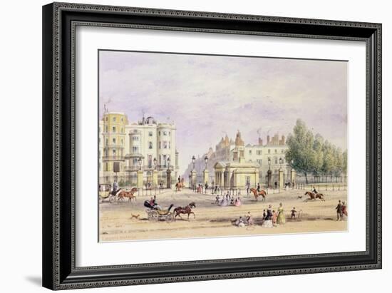 Grosvenor Gate and the New Lodge, 1851-Thomas Hosmer Shepherd-Framed Giclee Print