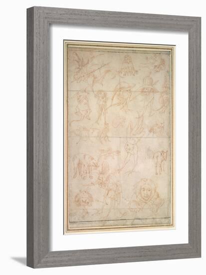 Grotesque Studies, 15th Century-Hieronymus Bosch-Framed Giclee Print