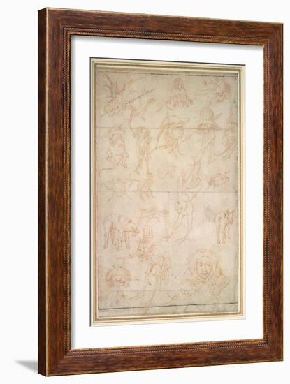 Grotesque Studies, 15th Century-Hieronymus Bosch-Framed Giclee Print