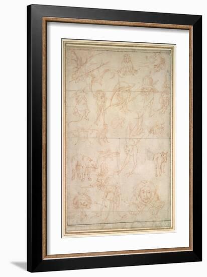 Grotesque Studies, 15th Century-Hieronymus Bosch-Framed Giclee Print