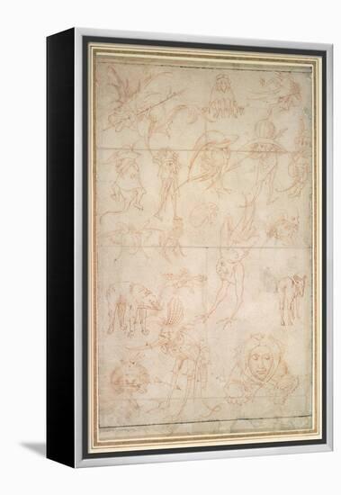 Grotesque Studies, 15th Century-Hieronymus Bosch-Framed Premier Image Canvas