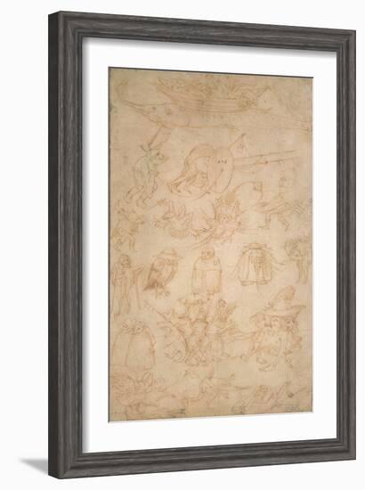 Grotesque Studies (Verso), 15th Century-Hieronymus Bosch-Framed Giclee Print