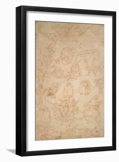 Grotesque Studies (Verso), 15th Century-Hieronymus Bosch-Framed Giclee Print