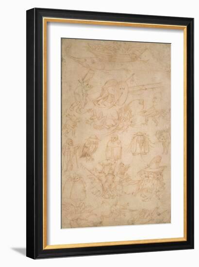 Grotesque Studies (Verso), 15th Century-Hieronymus Bosch-Framed Giclee Print