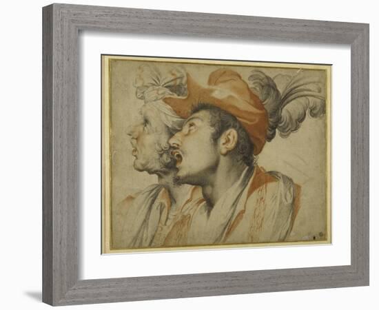 Grotesquerie of Two Fashionably Dressed Men Singing-Camillo Procaccini-Framed Giclee Print