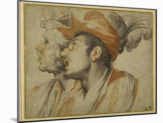 Grotesquerie of Two Fashionably Dressed Men Singing-Camillo Procaccini-Mounted Giclee Print