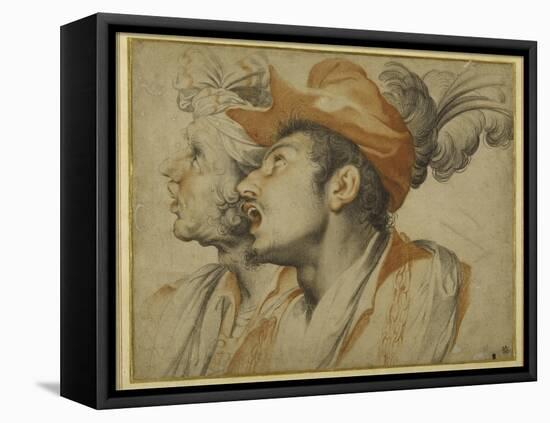 Grotesquerie of Two Fashionably Dressed Men Singing-Camillo Procaccini-Framed Premier Image Canvas