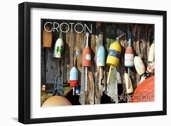 Groton, Connecticut - Buoys-Lantern Press-Framed Art Print