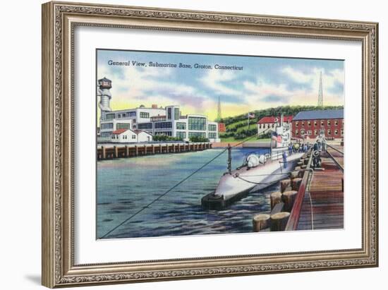 Groton, Connecticut - General View of the Submarine Base-Lantern Press-Framed Art Print