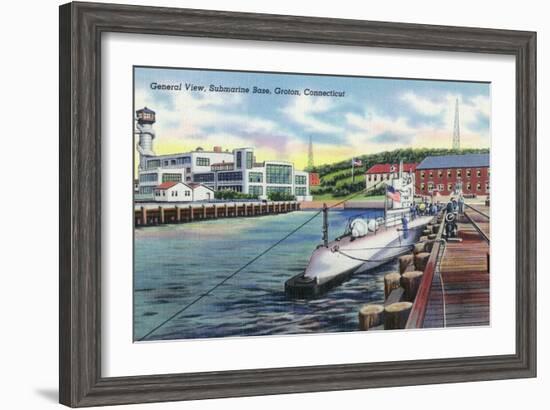 Groton, Connecticut - General View of the Submarine Base-Lantern Press-Framed Art Print