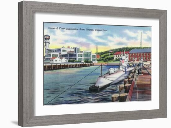 Groton, Connecticut - General View of the Submarine Base-Lantern Press-Framed Art Print