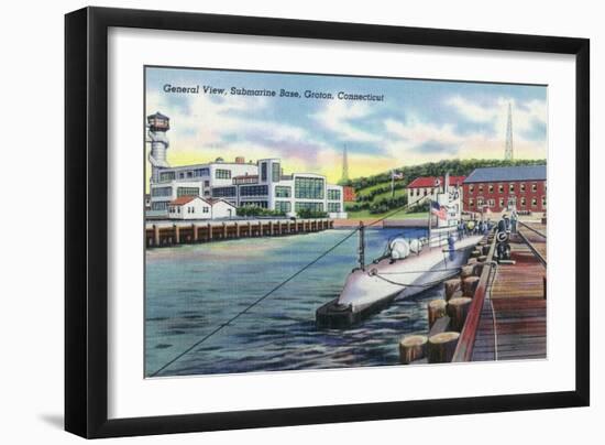 Groton, Connecticut - General View of the Submarine Base-Lantern Press-Framed Art Print