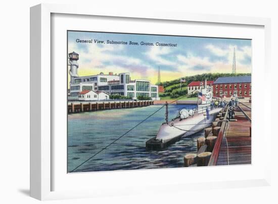 Groton, Connecticut - General View of the Submarine Base-Lantern Press-Framed Art Print